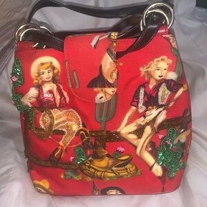 Red Western-Themed Women's Bag
